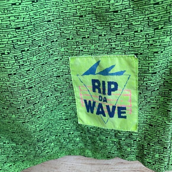 VINTAGE BODY RAGZ SURFER SHORTS IN GREEN‎ - Picture 2 of 5